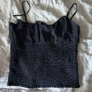 Polka dot reformation top